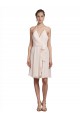 Short Knee Length Wrap Chiffon Halter Cocktail Dress