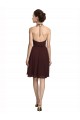 Short Knee Length Chiffon Cocktail Dress with Halter Cowl Neck