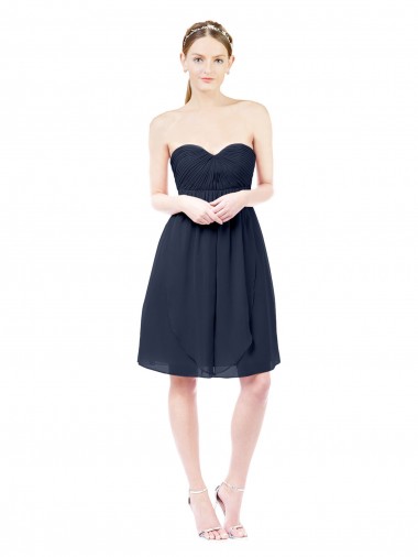 Sweetheart Knee Length Chiffon Cocktail Dress Open Back