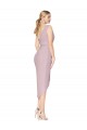 High Low One Shoulder Ruffles V-Neck Chiffon Wrap Cocktail Dress