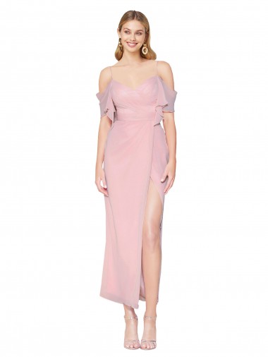 Mermaid Cold Shoulder Short Knee Length Chiffon Cocktail Dress