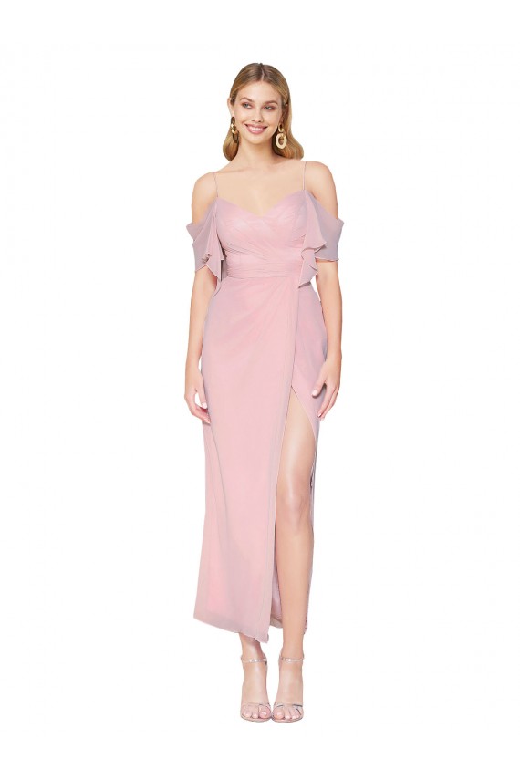 Mermaid Cold Shoulder Short Knee Length Chiffon Cocktail Dress