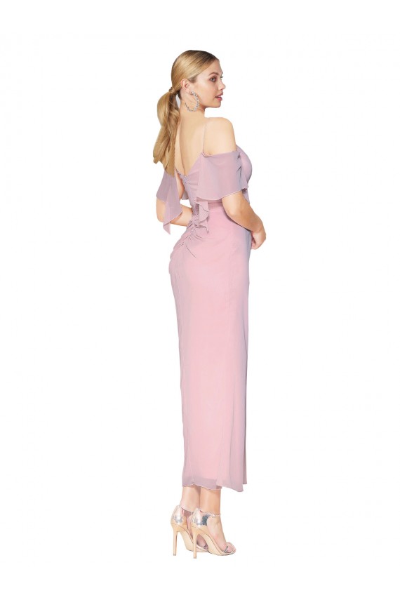 Mermaid Cold Shoulder Short Knee Length Chiffon Cocktail Dress