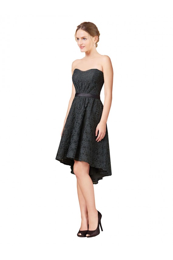 Lace Cocktail Dress with Hi-Low Hemline