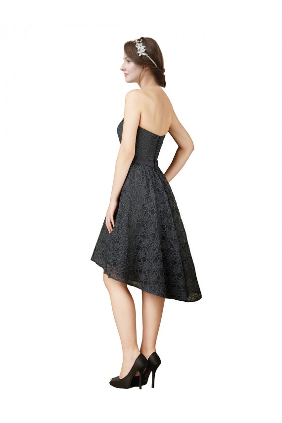 Lace Cocktail Dress with Hi-Low Hemline