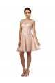 Short Knee Length Lace Cocktail Dress with Matching Chiffon Tie Sash