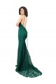 Sleek Black Tie Fishtail Shaped Long Lace Cocktail Dress