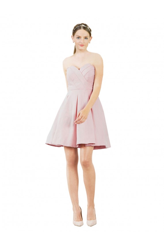 Short Knee Length Sweetheart Satin Cocktail Dress