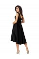 Short High Low Satin Cocktail Dress with a Beaded and Embroidered Bodice