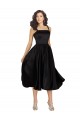 Short Square Neck Satin Cocktail Dress with Beading