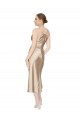 Empire Waist Silky Satin Midi Length Cocktail Dress
