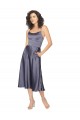 Midi Length Silky Satin Cocktail Dress with Open Tied Back