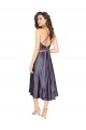 Midi Length Silky Satin Cocktail Dress with Open Tied Back