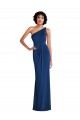 One Shoulder Grecian Inspired Twist Draped Spandex Cocktail Dress