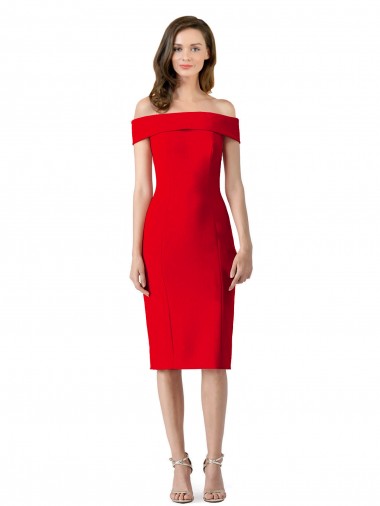 Off the Shoulder Square Neck Cocktail Dress