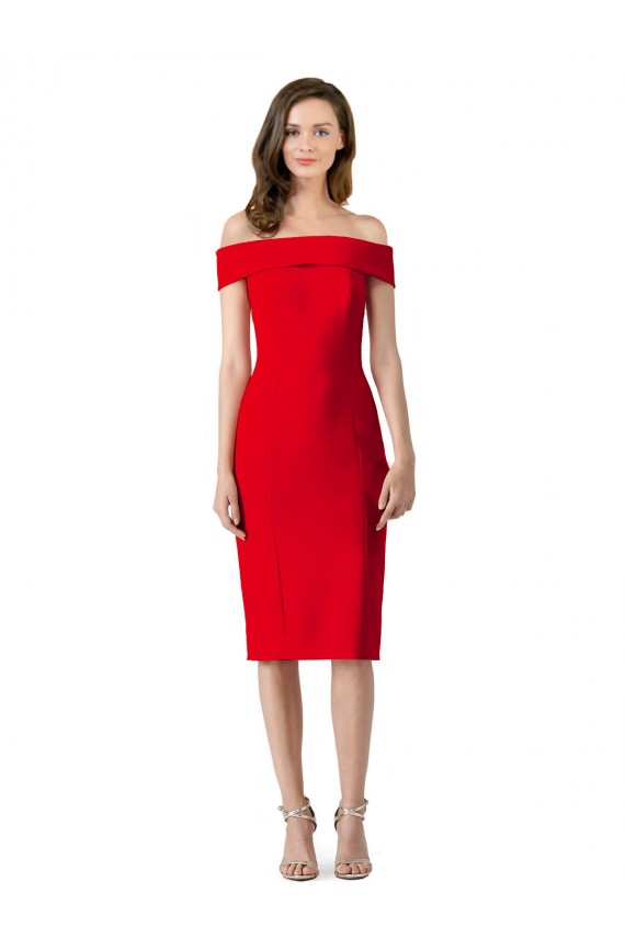 Off the Shoulder Square Neck Cocktail Dress
