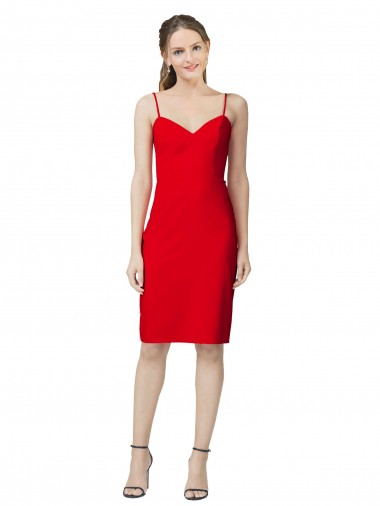 Sleeveless Cocktail Length Sweetheart Neckline Crepe Cocktail Dress