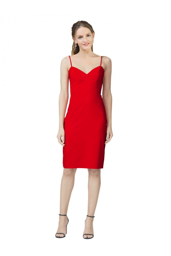 Sleeveless Cocktail Length Sweetheart Neckline Crepe Cocktail Dress