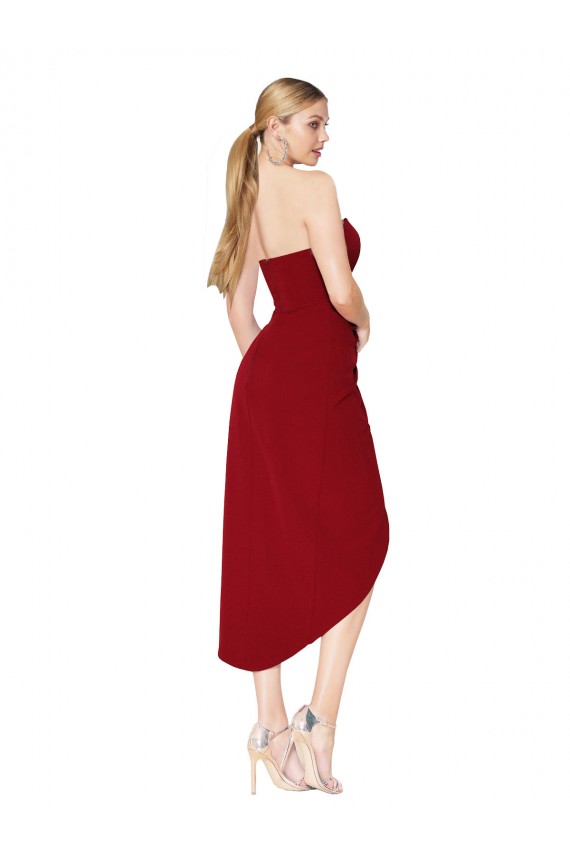 Short Length Sweetheart Mermaid Wrap Crepe Cocktail Dress