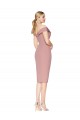 Knee Length Off the Shoulder Sweetheart Crepe Cocktail Dress