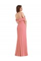 One Shoulder Draped Cuff Cocktail Dress with Front Slit