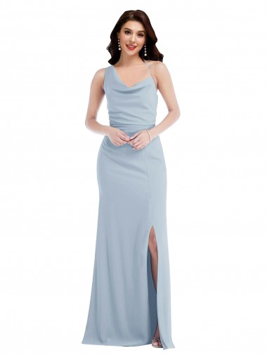 One Shoulder Draped Cowl Neck Cocktail Dress