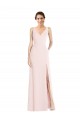 Square Neck Low Back A-Line Cocktail Dress with Front Slit and Pockets