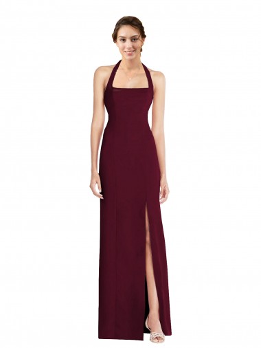 Tie Halter Open Back Trumpet Cocktail Dress