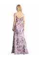 Draped Cowl Neck Long Floral Printed Formal Stretch Satin Cocktail Dress