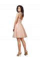 Lace and Tulle Cocktail Dress with Cap Sleeves and Keyhole Back