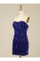 Short Sweetheart Velvet Sequin Cocktail Dress