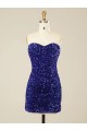 Short Sweetheart Velvet Sequin Cocktail Dress