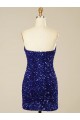 Short Sweetheart Velvet Sequin Cocktail Dress