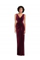 Draped Skirt Faux Wrap Velvet Cocktail Dress