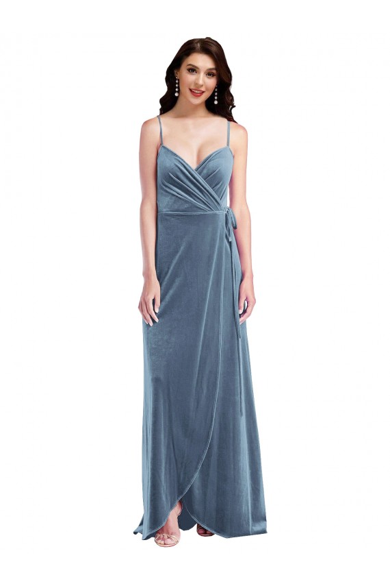 Velvet Wrap Cocktail Dress with Pockets