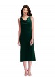 Cowl Neck Velvet Midi Length Cocktail Dress