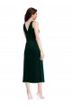Cowl Neck Velvet Midi Length Cocktail Dress