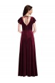 Flutter Sleeve Velvet Cocktail Dress with Pockets