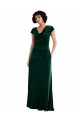 Cowl Neck Cap Sleeve Velvet Cocktail Dress with Pockets