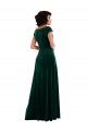 Cowl Neck Cap Sleeve Velvet Cocktail Dress with Pockets
