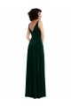 Floor Length Velvet Cocktail Dress with Shirred Bodice and Front Slit