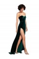 Sweetheart Fluid Velvet Cocktail Dress with High Split