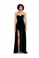 Sweetheart Fluid Velvet Cocktail Dress with High Split