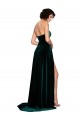 Sweetheart Fluid Velvet Cocktail Dress with High Split